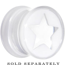 Load image into Gallery viewer, Clear White Acrylic Wish on a Star Saddle Plug 2G to 20mm
