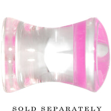 Load image into Gallery viewer, Clear Pink Acrylic Set Sail Nautical Anchor Saddle Plug Available in Sizes 6mm to 20mm
