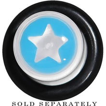 Load image into Gallery viewer, 0G Clear Light Blue Acrylic Wish on a Star Taper
