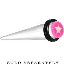 Load image into Gallery viewer, 00G Clear Pink Acrylic Wish on a Star Taper
