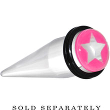 Load image into Gallery viewer, 9/16 Clear Pink Acrylic Wish on a Star Taper
