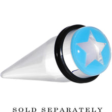 Load image into Gallery viewer, 5/8 Clear Light Blue Acrylic Wish on a Star Taper
