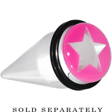 Load image into Gallery viewer, 20mm Clear Pink Acrylic Wish on a Star Taper
