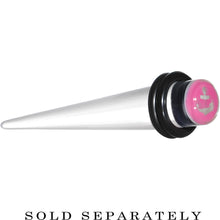 Load image into Gallery viewer, 0G Clear Pink Acrylic Set Sail Nautical Anchor Taper
