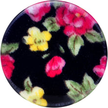 Load image into Gallery viewer, 20mm Acrylic Black Multicolored Old Fashioned Flowers Saddle Plug
