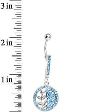 Load image into Gallery viewer, Aqua Gem Tranquility Palm Yin Yang Dangle Belly Ring
