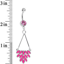 Load image into Gallery viewer, Pink Gem Caribbean Breeze Ladies Fan Dangle Belly Ring
