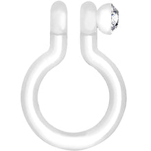 Load image into Gallery viewer, Clear Gem Clear Bioplast Clip On Non-Pierced Fake Nose Ring Hoop
