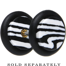 Load image into Gallery viewer, White Black Stone Animal Stripe Cheater Plug
