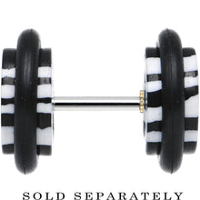 Load image into Gallery viewer, White Black Stone Animal Stripe Cheater Plug
