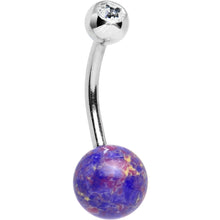 Load image into Gallery viewer, Clear Gem Twilight Tempest Purple Stone Belly Ring
