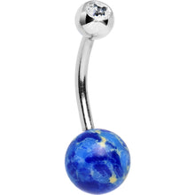 Load image into Gallery viewer, Clear Gem Blue Cerulean Cosmos Belly Ring
