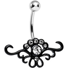 Load image into Gallery viewer, Clear Gem Sparkling Black Genesis Lace Belly Ring
