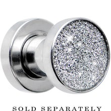 Load image into Gallery viewer, 4G Stainless Steel Silver Sugar Glitter Screw Fit Plug
