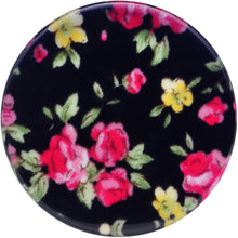Load image into Gallery viewer, 36mm Acrylic Black Multicolored Old Fashioned Flowers Saddle Plug
