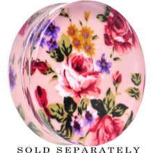 Load image into Gallery viewer, 40mm Acrylic Pink Grandma's Wallpaper Flowered Saddle Plug
