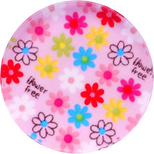 Load image into Gallery viewer, 42mm Acrylic Pink Multicolored Flower Power Saddle Plug
