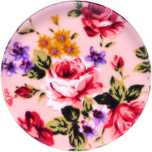 Load image into Gallery viewer, 42mm Acrylic Pink Grandma's Wallpaper Flowered Saddle Plug
