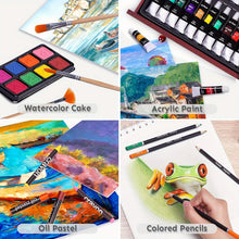 Load image into Gallery viewer, 175-Piece Deluxe Art Set – Crayons, Colored Pencils &amp; Acrylic Paints in Wooden Case
