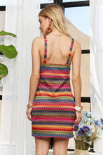 Load image into Gallery viewer, Contrast Striped V-Neck Mini Dress – Bold &amp; Trendy Striped Dress with Flattering V-Neckline and Playful Mini Length for Casual Summer Style
