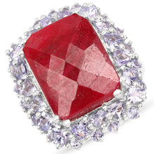 Load image into Gallery viewer, 15.13 Carat Dyed Ruby &amp; Tanzanite .925 Sterling Silver Ring
