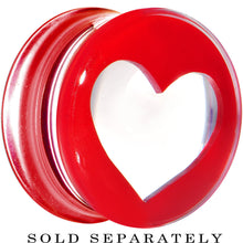 Load image into Gallery viewer, 5/8 Clear Red Acrylic Adoring Heart Saddle Plug
