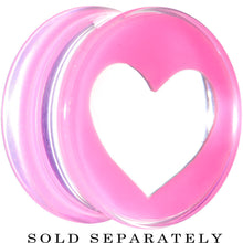Load image into Gallery viewer, 18mm Clear Pink Acrylic Adoring Heart Saddle Plug
