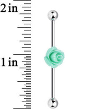 Load image into Gallery viewer, Light Green Charming Summer Rose Flower Industrial Barbell 37mm
