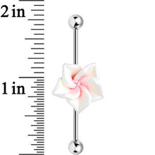 Load image into Gallery viewer, Pink White Beautiful Blossoming Flower Industrial Barbell 37mm
