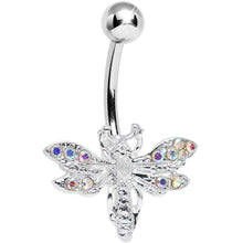 Load image into Gallery viewer, Aurora Gem Flashy Flying Dragonfly Belly Ring
