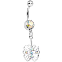 Load image into Gallery viewer, Aurora Gem Fancy Blossoming Butterfly Dangle Belly Ring

