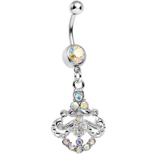 Load image into Gallery viewer, Aurora Gem Shimmering Divine Fan Dangle Belly Ring
