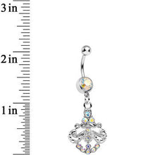 Load image into Gallery viewer, Aurora Gem Shimmering Divine Fan Dangle Belly Ring
