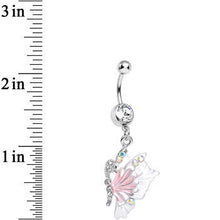 Load image into Gallery viewer, Clear Cubic Zirconia Captivating Butterfly Dangle Belly Ring

