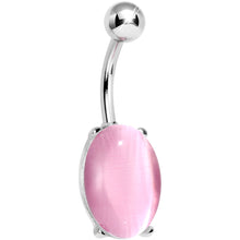 Load image into Gallery viewer, Pink Opal Elliptical Belly Ring
