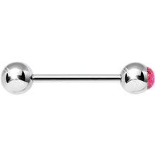 Load image into Gallery viewer, Pink Glitter Follow the Party Barbell Tongue Ring

