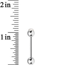 Load image into Gallery viewer, Pure as Snow White Faux Opal Barbell Tongue Ring
