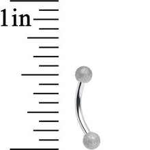 Load image into Gallery viewer, 16G 5/16 Silver Sandblasted Steel Curved Eyebrow Ring 3mm Ball
