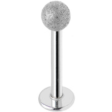 Load image into Gallery viewer, 16G 3/8 Silver Sandblasted Steel Monroe Labret 3mm Ball
