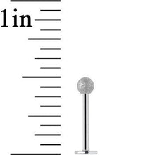Load image into Gallery viewer, 16G 3/8 Silver Sandblasted Steel Monroe Labret 3mm Ball
