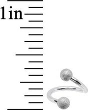 Load image into Gallery viewer, 16G 5/16 Silver Sandblasted Steel Spiral Barbell 3mm Ball
