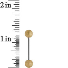 Load image into Gallery viewer, Gold Sandblasted Steel Barbell Tongue Ring
