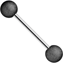 Load image into Gallery viewer, Black Sandblasted Steel Barbell Tongue Ring

