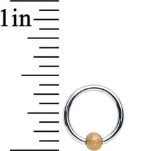 Load image into Gallery viewer, 16G 5/16 Gold Sandblasted Steel BCR Captive Ring 3mm Ball
