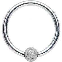 Load image into Gallery viewer, 16G 3/8 Sandblasted Ball BCR Captive Ring
