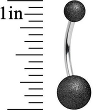 Load image into Gallery viewer, 14G 1/2 Black Sandblasted Steel Belly Ring 5mm and 8mm Ball

