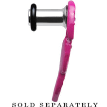 Load image into Gallery viewer, 4G Pink Gem Brilliant Angel Wing Single Flare Steel Plug
