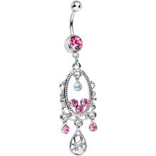 Load image into Gallery viewer, Pink Aurora Gem Victorian Allure Chandelier Belly Ring
