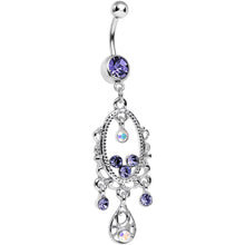 Load image into Gallery viewer, Purple Aurora Gem Victorian Allure Chandelier Belly Ring
