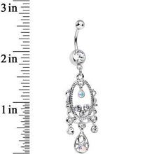 Load image into Gallery viewer, Clear Aurora Gem Victorian Allure Chandelier Belly Ring

